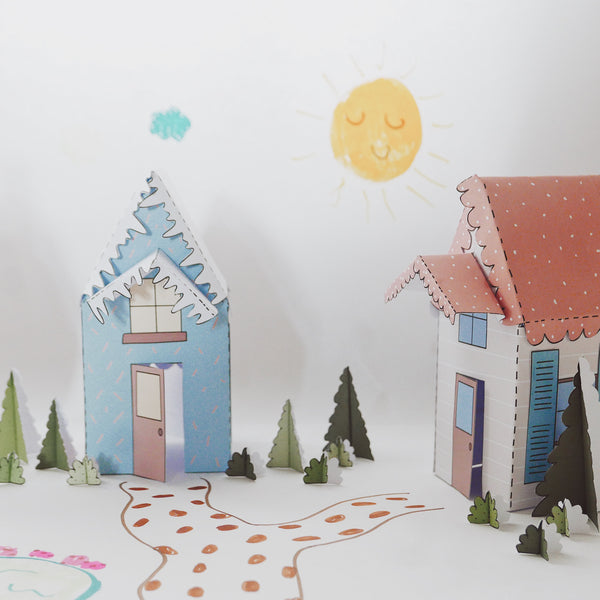 Descargable casitas de papel