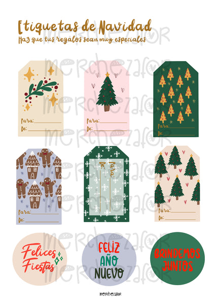 Etiquetas de Navidad Descargables