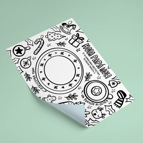 Mantel de Papá Noel para Colorear – Imprimible