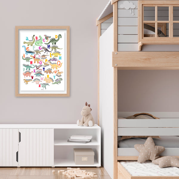 Póster Abecedario Dinosaurios