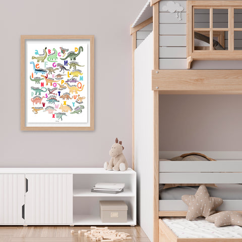 Póster Abecedario Dinosaurios