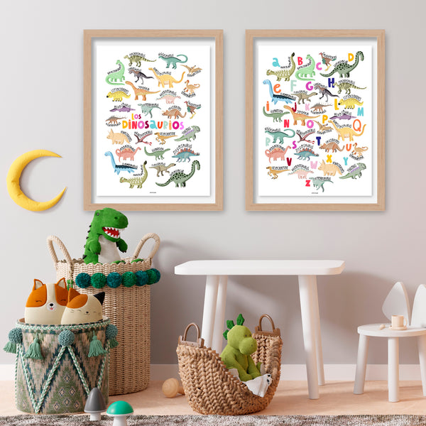 Póster Abecedario Dinosaurios