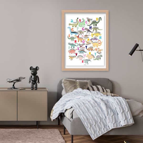 Póster Abecedario Dinosaurios