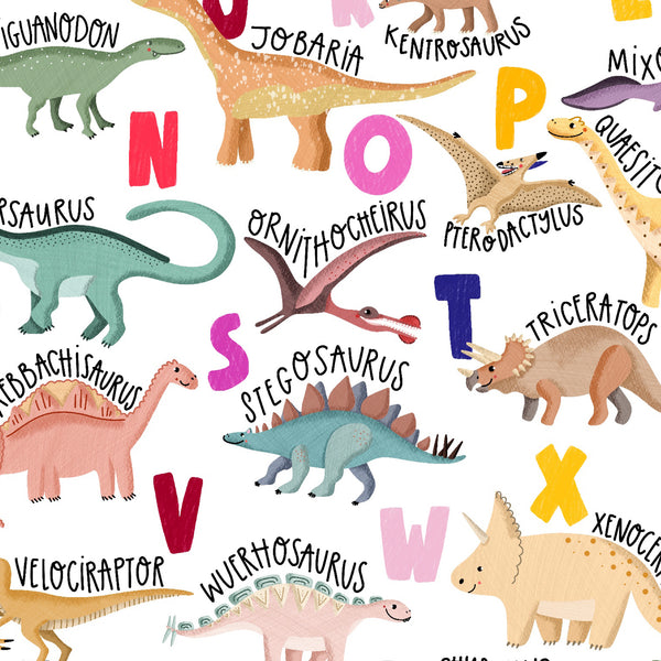 Póster Abecedario Dinosaurios
