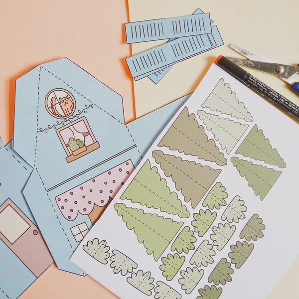 Descargable casitas de papel