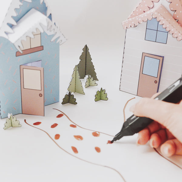 Descargable casitas de papel