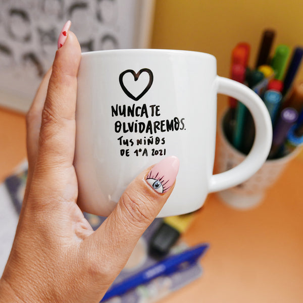 Taza Curly Súper Profe Con Nombre