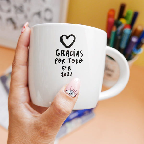 Taza Curly Mejor Profe Con Nombre